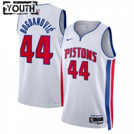 Dres Detroit Pistons Bojan Bogdanovic 44 Nike 2022-23 Association Edition Bijela Swingman - Dječji Dres Detroit Pistons Bojan Bogdanovic 44 Nike 2022-23 Association Edition Bijela Swingman - Dječji